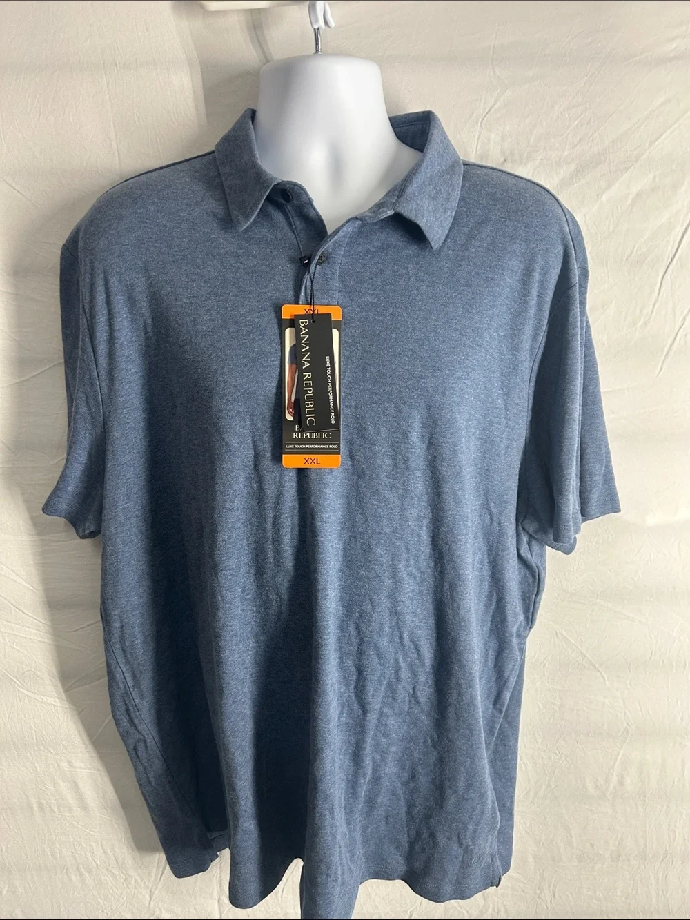 Banana Republic Men's Heather Blue Polo